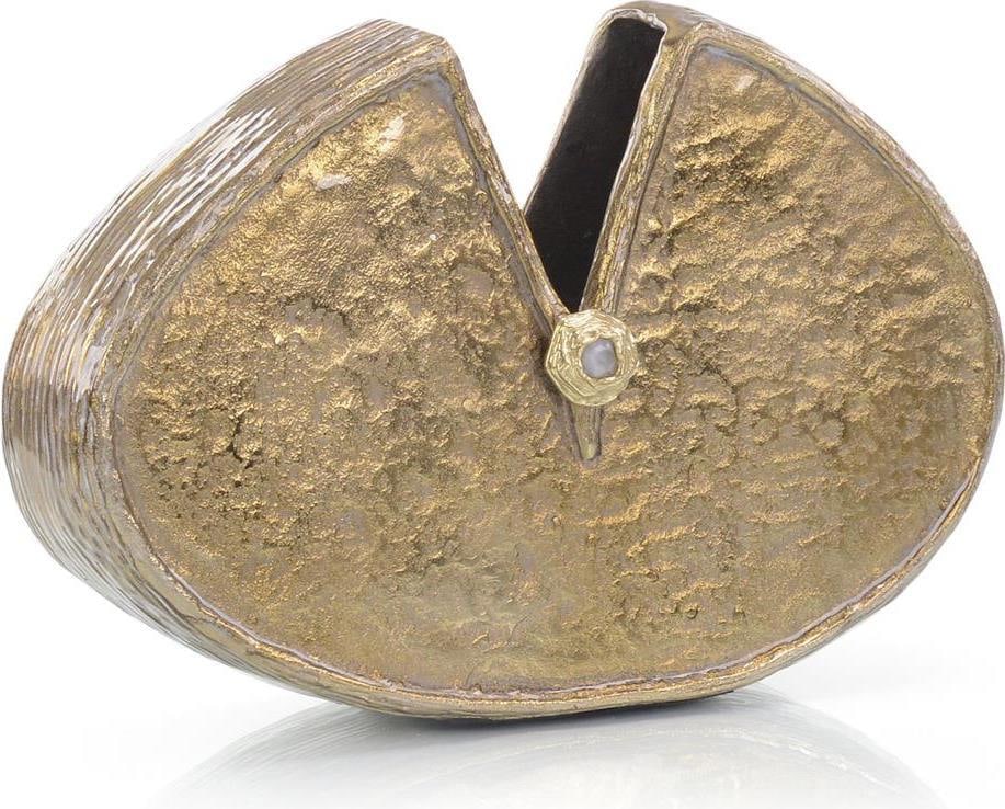 John-Richard Elegant Gold Vase with Moon Stone Accent 9H 14W 4.5D (1 of 4)