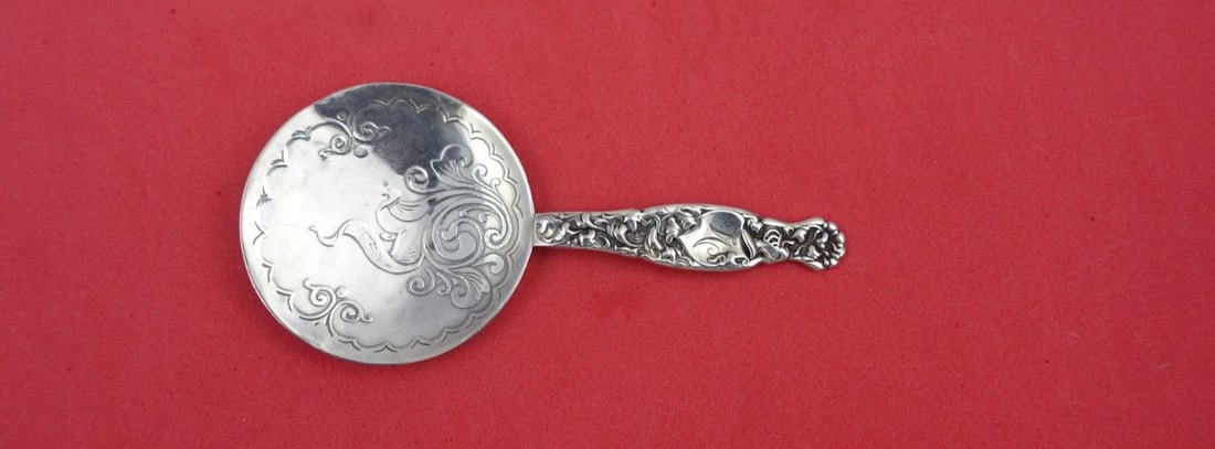 Whiting Heraldic Sterling Silver Wine Taster Acid Etched 3 3/4" (1 of 2)