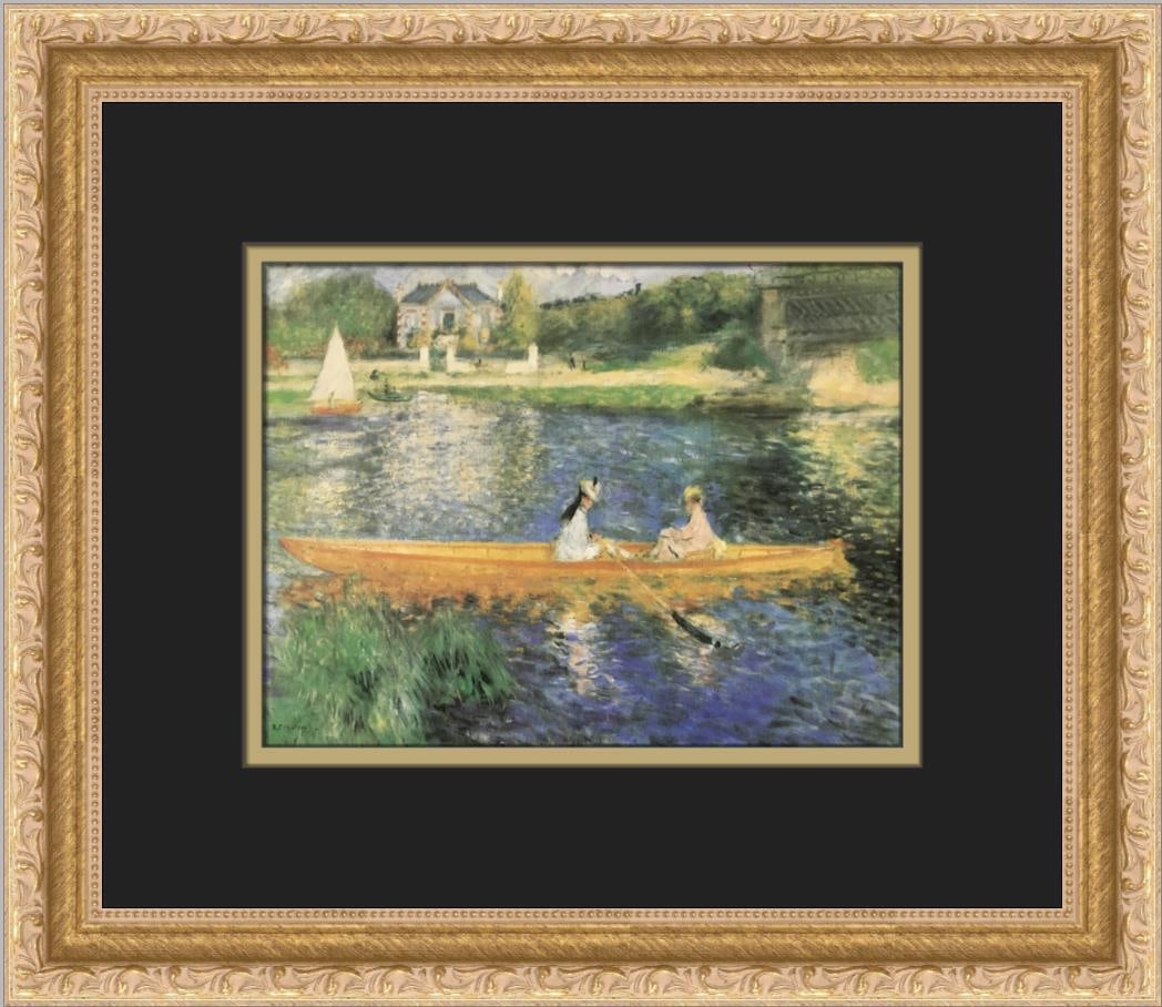Pierre-Auguste Renoir Banks of the Siene at Asnieres Framed Art Print: Pierre-Auguste Renoir Banks of the Siene at Asnieres Framed Art Print This exquisite custom framed print titled "Banks of the Siene at Asnieres" by renowned artist Pierre-Auguste Renoir captures a bea