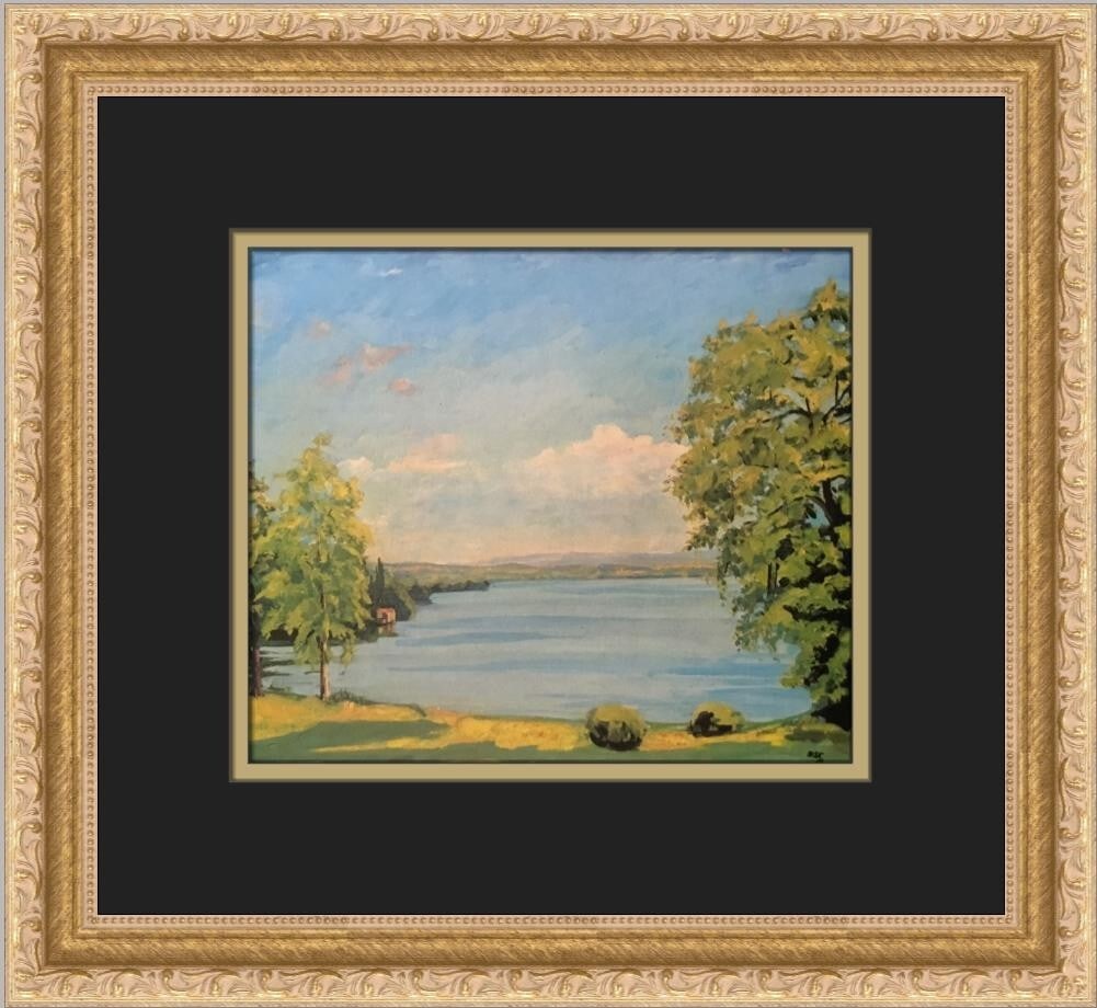 Sir Winston Churchill Lake Geneva Custom Framed Print 14 x 12 (1 of 2)
