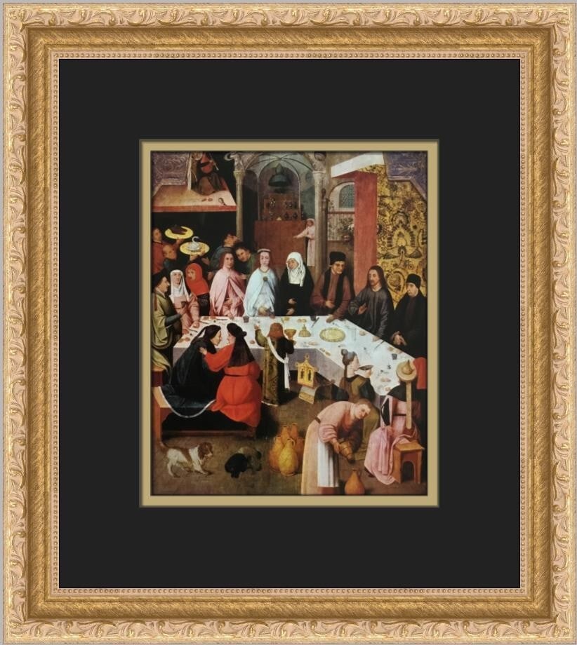 Hieronymus Bosch The Marriage at Cona Custom Framed Surrealist Print (1 of 2)