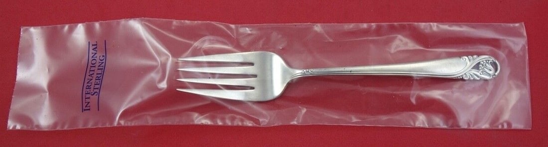 International Silver Spring Glory 6.5" Sterling Silver Salad Fork (1 of 2)