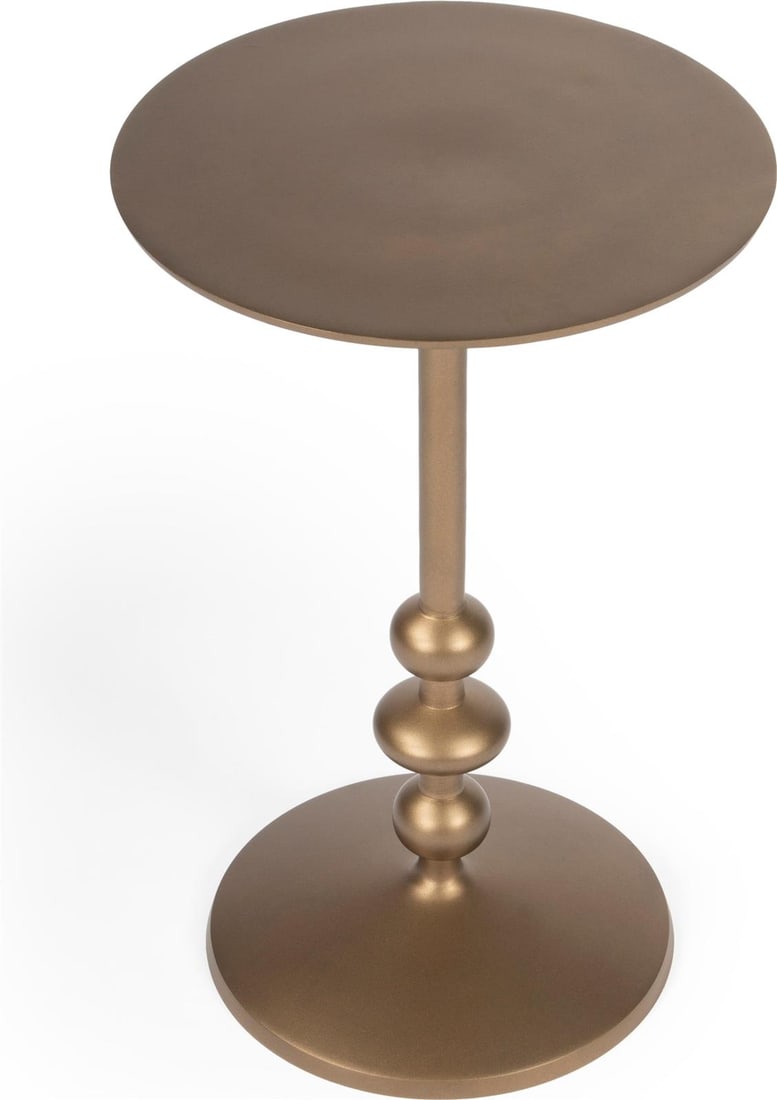 Butler Zora Gold Round Side Table Transitional Style Aluminum (1 of 6)