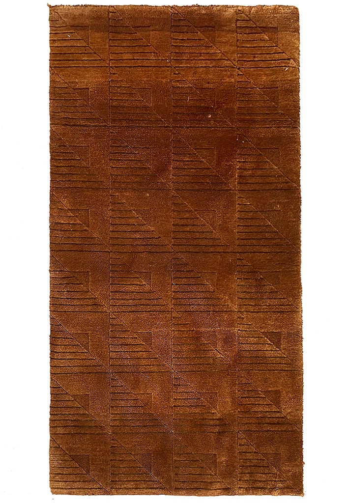 2' x 4' Modern Handmade Area Rug in Brown Wool (1 of 10)