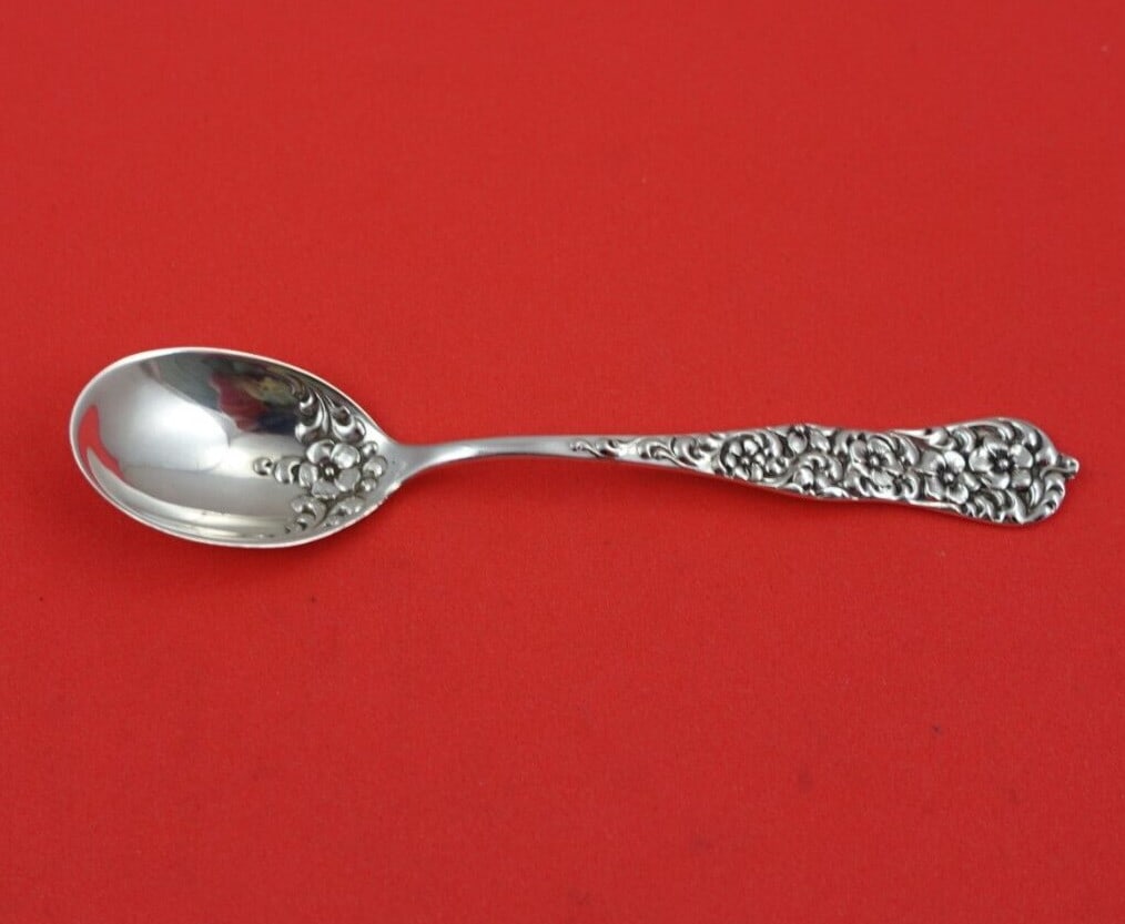Dominick & Haff Rococo Sterling Silver Demitasse Spoon Ovoid Flower (1 of 3)