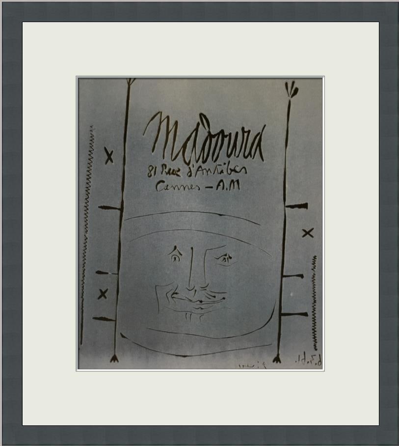Pablo Picasso Madoura Exposition Custom Framed Offset Lithograph Print: Pablo Picasso Madoura Exposition Custom Framed Offset Lithograph Print This custom framed print titled 'Madoura Exposition' by Pablo Picasso showcases the artist's signature Abstract Cubism style. Pro