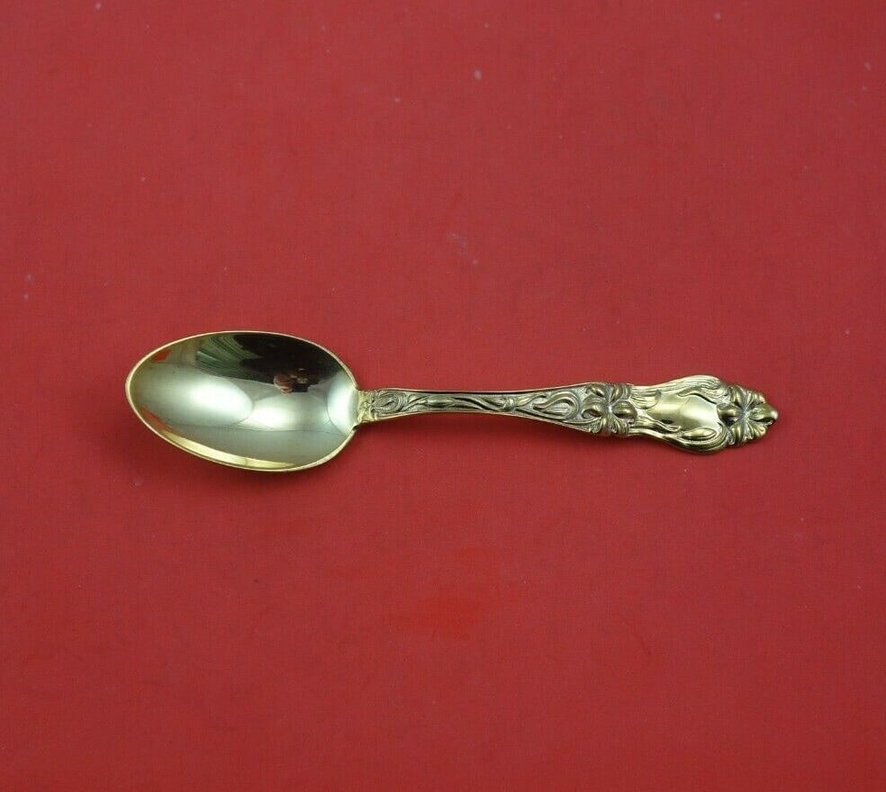 Frank Whiting Lily Sterling Silver Teaspoon Vermeil 6 Inch Flatware (1 of 3)
