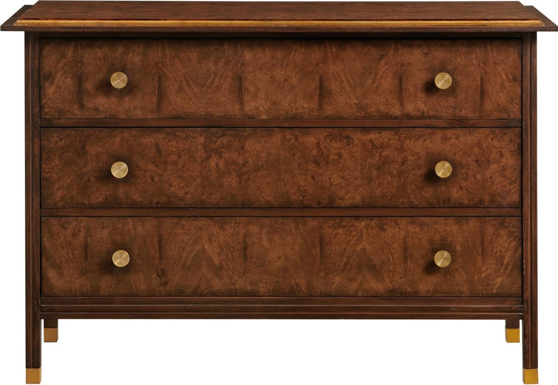 Port Eliot Italian Style Mahogany Burl Chest of Drawers (1 of 1)