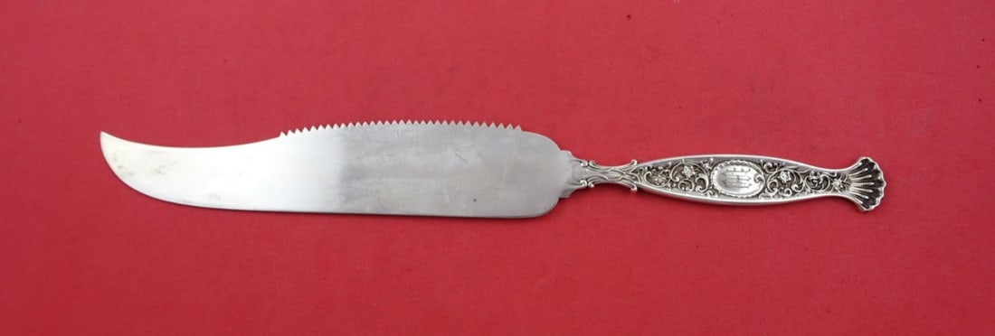 Whiting Hyperion Sterling Silver Serrated Cake Knife 10 1/4" (1 of 2)