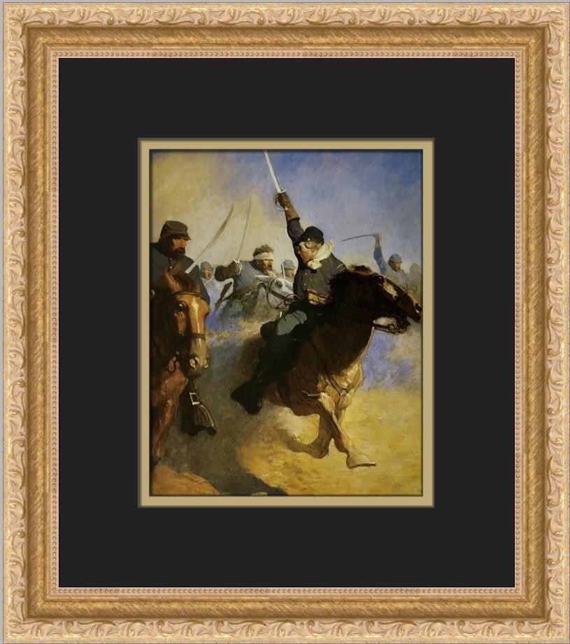 N.C. Wyeth War! War! Custom Framed Impressionist Print 14x12 (1 of 2)