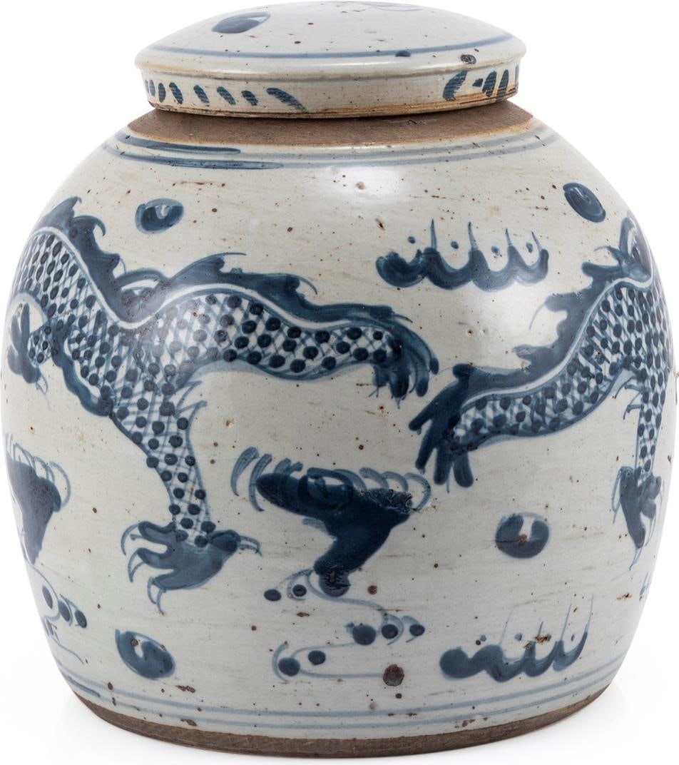 Handmade Ceramic Dragon Motif Ming Style Jar 12x12x12: Handmade Ceramic Dragon Motif Ming Style Jar 12x12x12 Explore this exquisite Stylish Vintage Style Dragon-Motif Ming Jar, designed to add a touch of elegance to your home decor. This stunning jar show