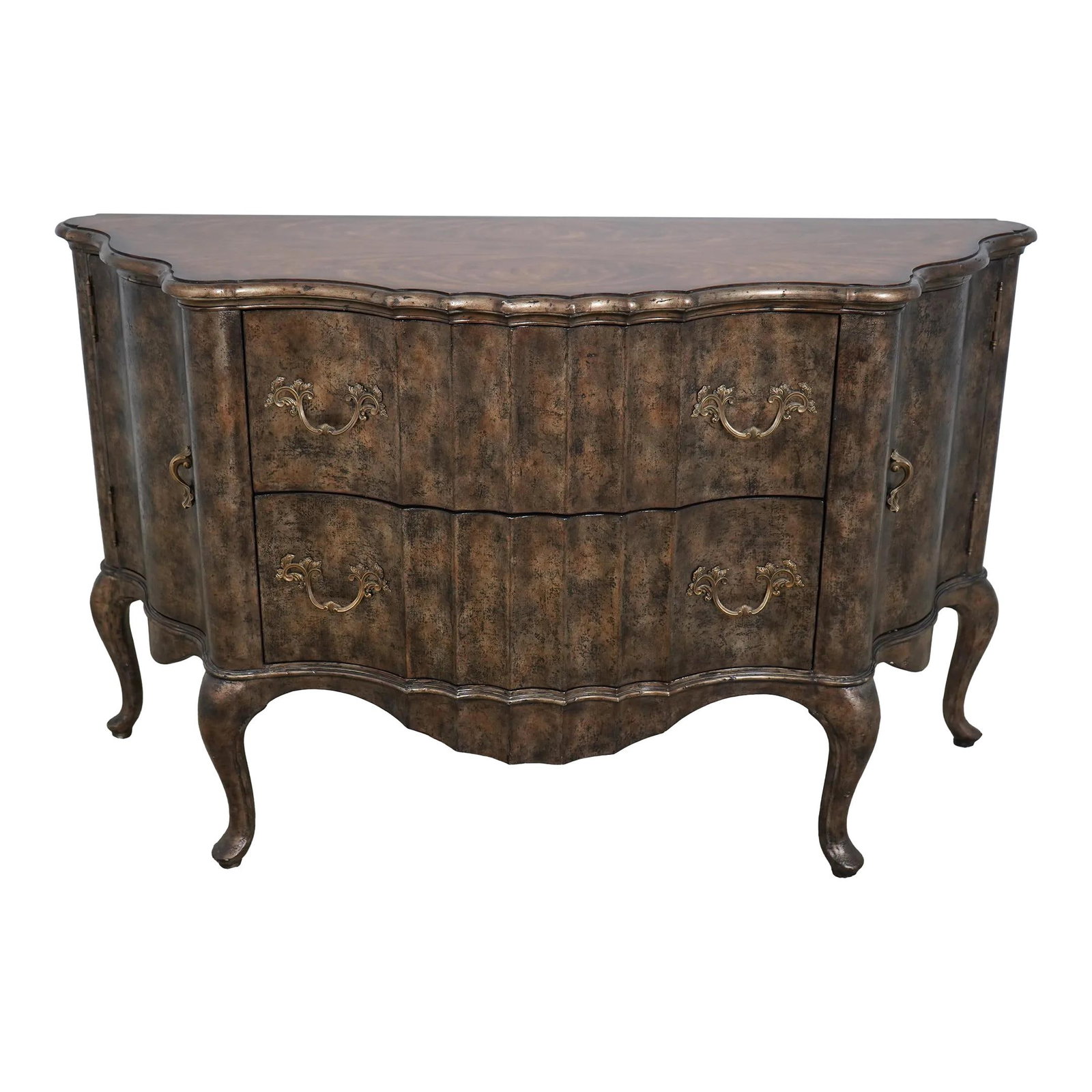 Theodore Alexander Silver Finish Server Cabinet with Mahogany Top (1 of 10)