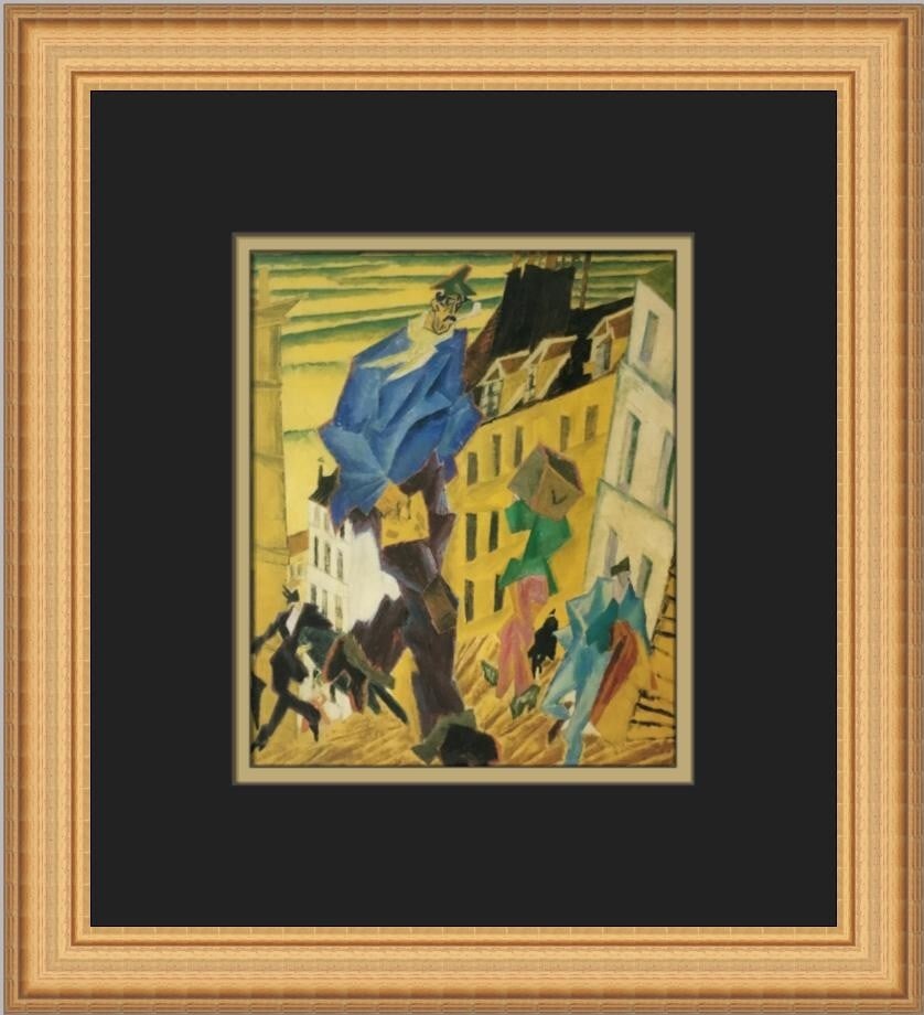 Lyonel Feininger The Messeneger Custom Framed Art Print 1998: Lyonel Feininger The Messeneger Custom Framed Art Print 1998 This stunning custom framed print features the artwork titled "The Messenger" by Lyonel Feininger, an iconic artist known for his Expressio