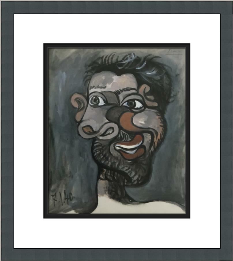 Pablo Picasso Head of a Bearded Man Custom Framed Print Abstract Cubism Art: Pablo Picasso Head of a Bearded Man Custom Framed Print Abstract Cubism Art This stunning print features Pablo Picasso's "Head of a Bearded Man," showcasing a unique blend of abstract cubism and figur