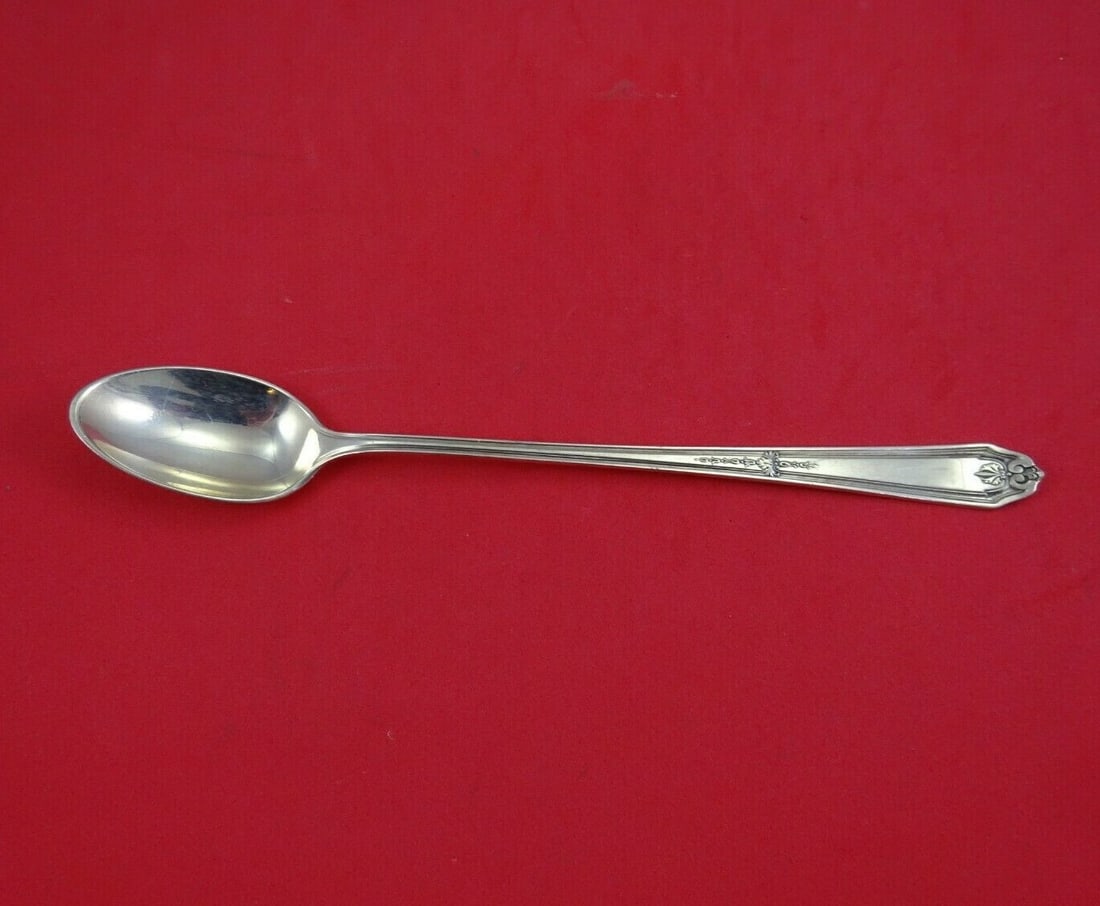 Alvin Gainsborough Sterling Silver Iced Tea Spoon 7.5 Inches: Alvin Gainsborough Sterling Silver Iced Tea Spoon 7.5 Inches This elegant iced tea spoon features the Gainsborough pattern by Alvin, crafted from high-quality sterling silver. Measuring 7 1/2 inches i