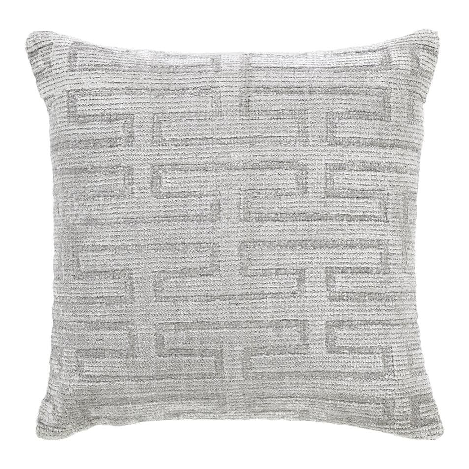 Handmade Pearl Gray Geometric Wool Throw Pillow 22 x 22 (1 of 4)