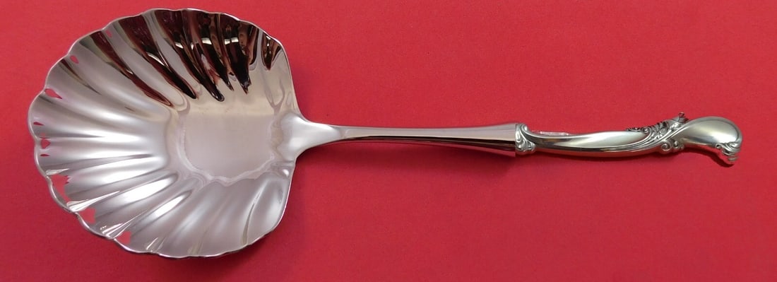 Wallace Waltz of Spring Sterling Silver Berry Spoon 10 3/8 Inch Shell Bowl (1 of 3)