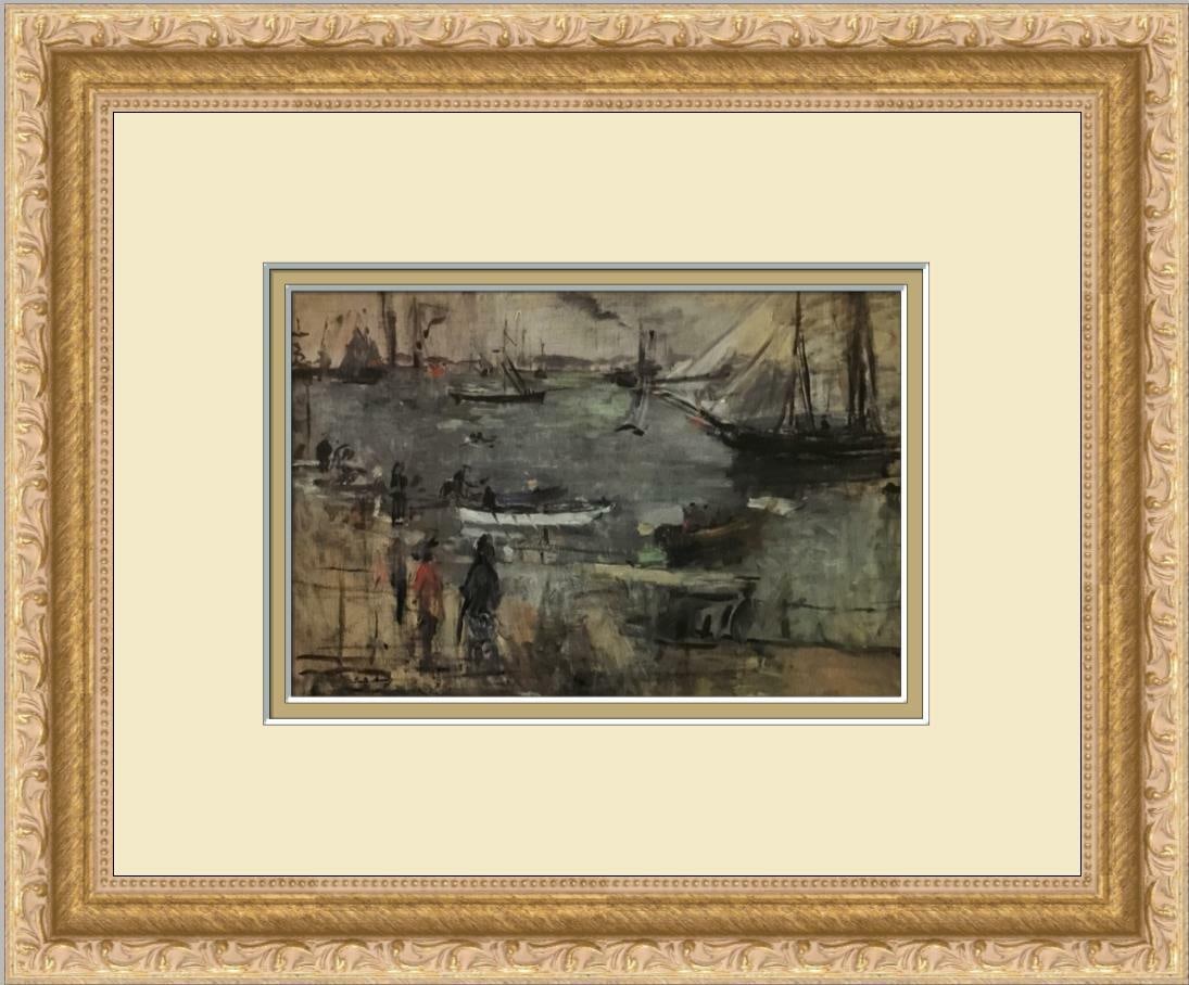 Berthe Morisot Harbor Scene Isle of Wight Custom Framed Print (1 of 2)