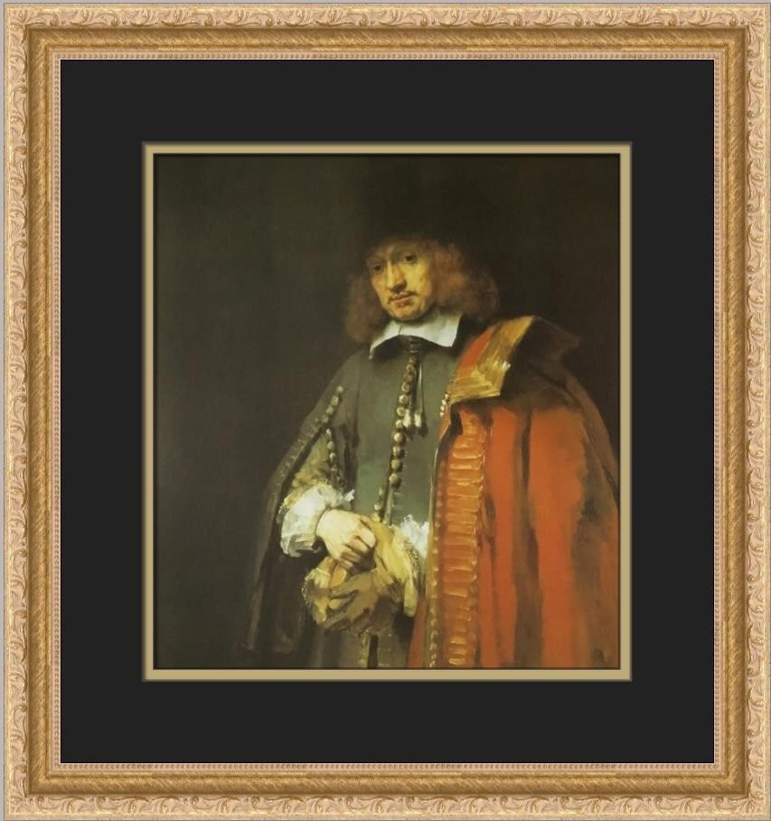 Rembrandt Jan Six Custom Framed Lithograph Art Print 16 x 16 (1 of 2)