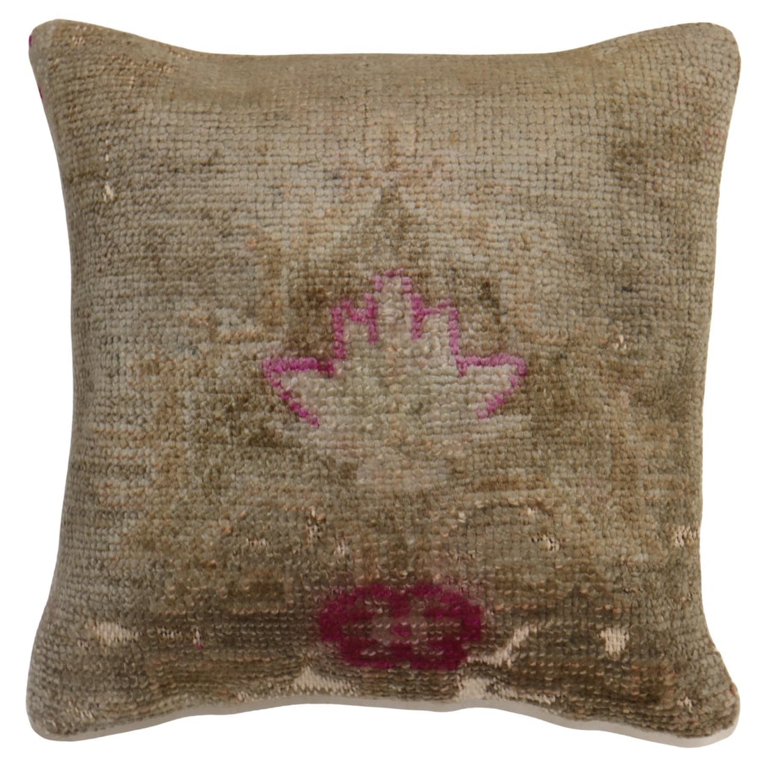 Oushak Style 16x16 Inch Pillow Made From Vintage Turkish Rug (1 of 7)