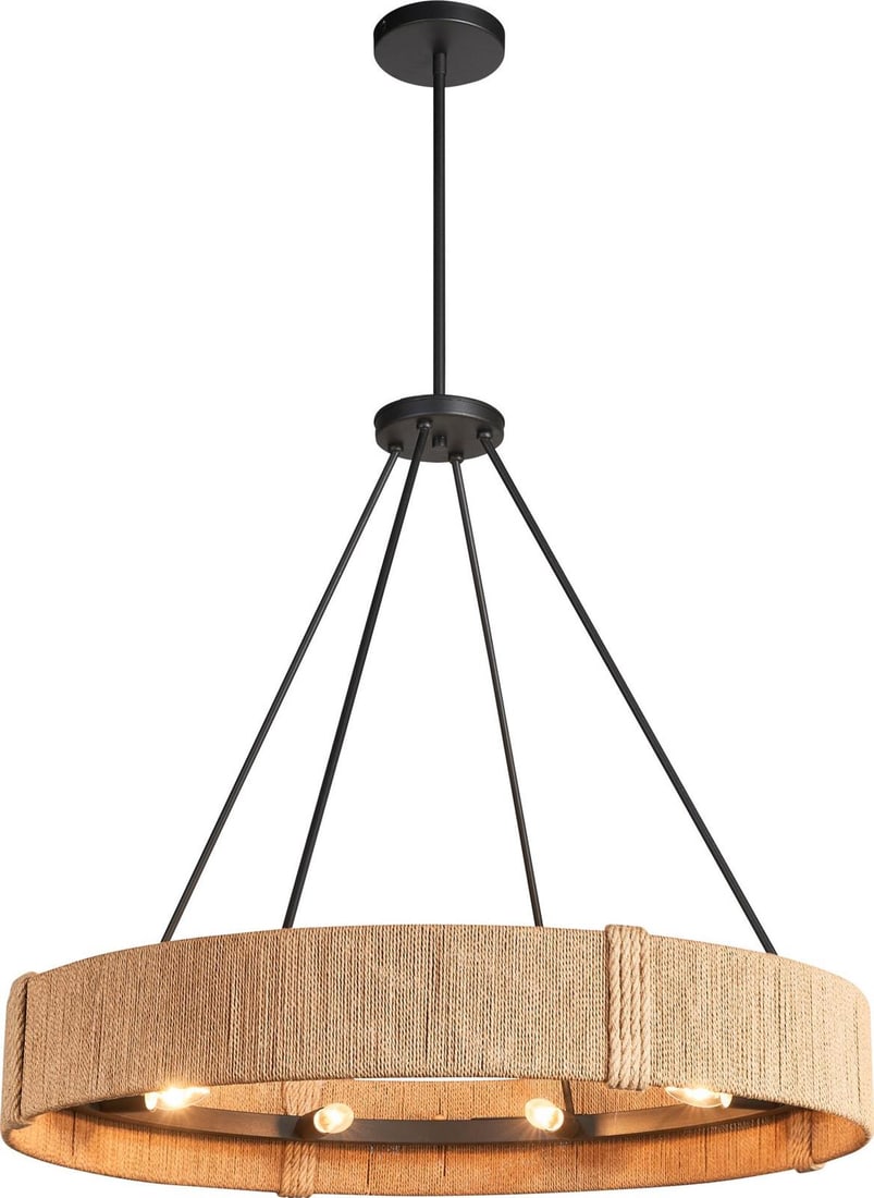 Terracotta Caterina Black Adjustable Height Chandelier 35H 34W 34D: Terracotta Caterina Black Adjustable Height Chandelier 35H 34W 34D Illuminate your space with this stunning Adjustable Height Chandelier from the Caterina Collection. Featuring a sleek matte black fin