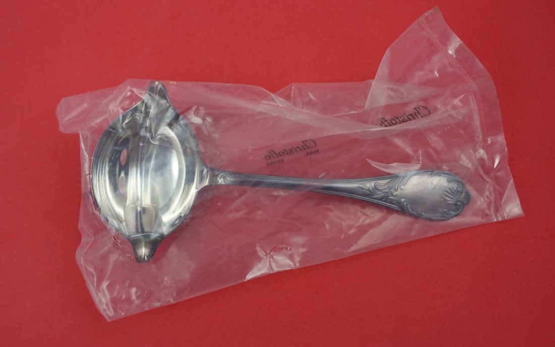 Christofle Marly Silverplate Gravy Ladle Double Spouts Factory Sealed 7 3/8 (1 of 2)
