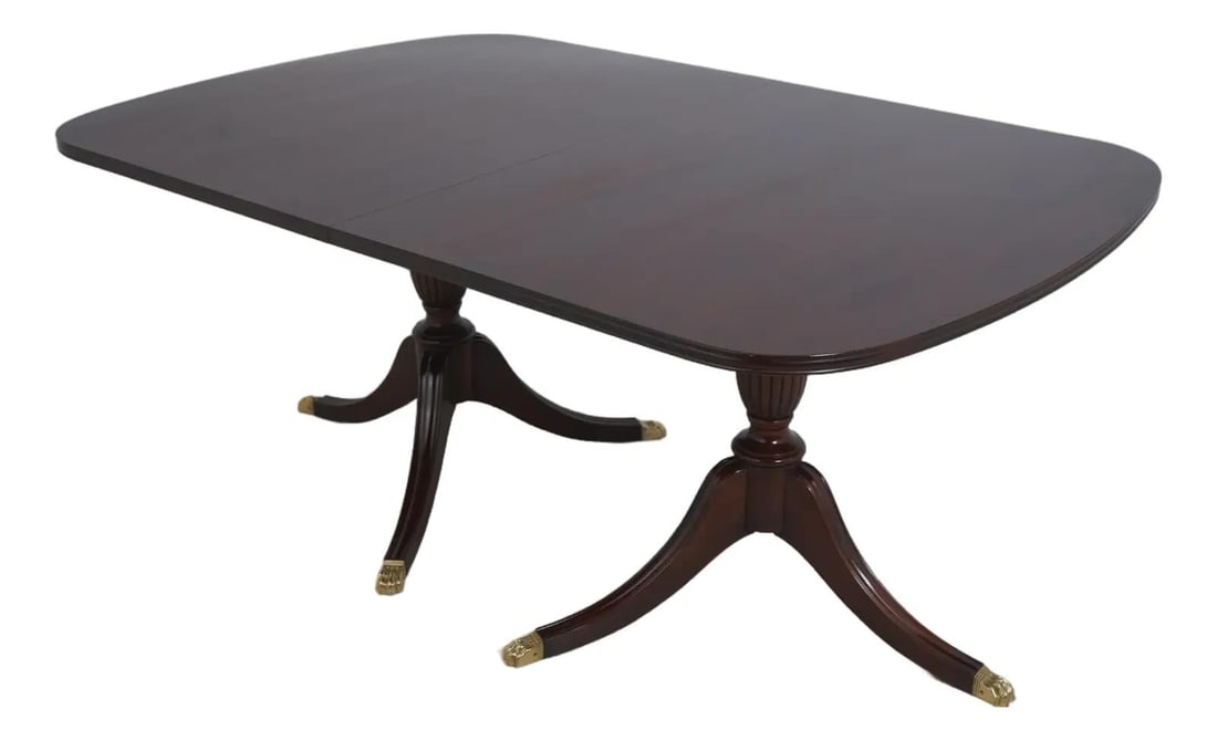 Mahogany Dining Table with Double Pedestal and Ball Claw Feet Model 2208 (1 of 10)