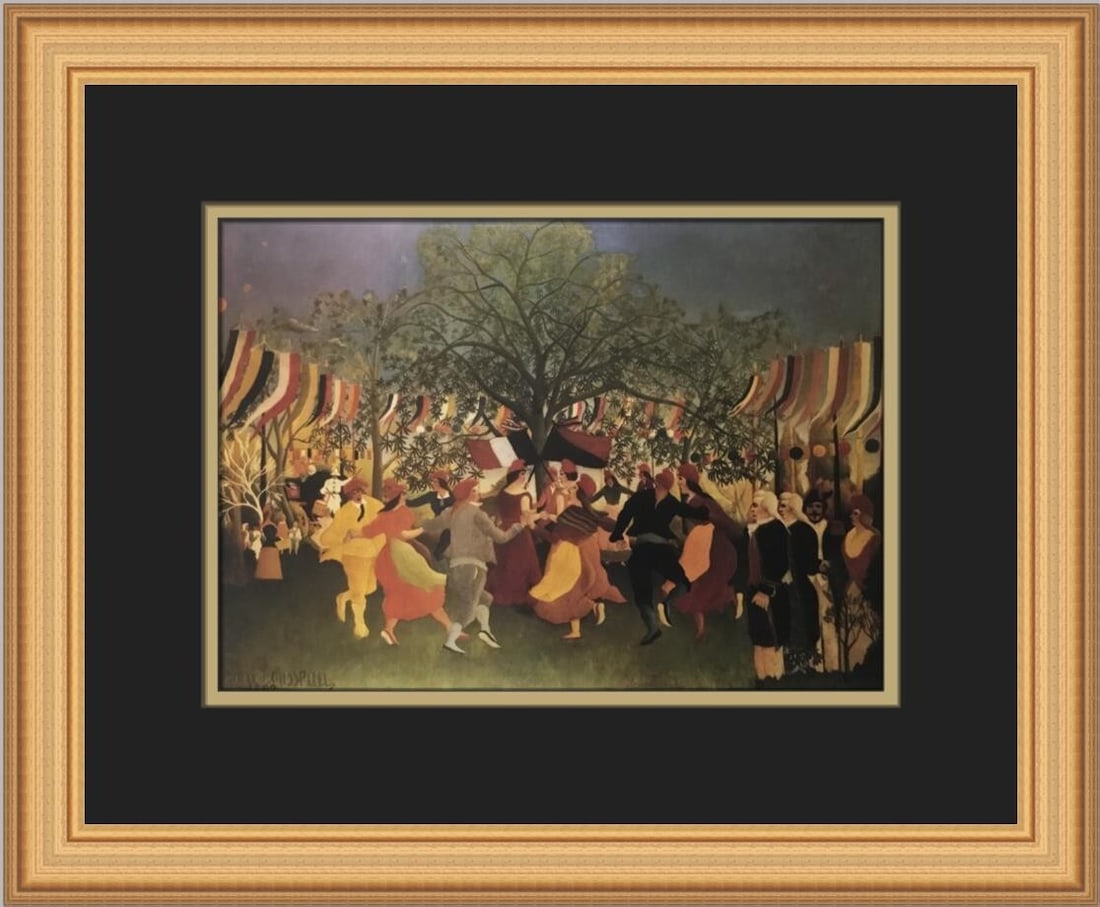 Henri Rousseau One Centennial of Independence Custom Framed Lithograph Print: Henri Rousseau One Centennial of Independence Custom Framed Lithograph Print This custom framed print titled "One Centennial of Independence" by Henri Rousseau is a stunning representation of Post-Imp