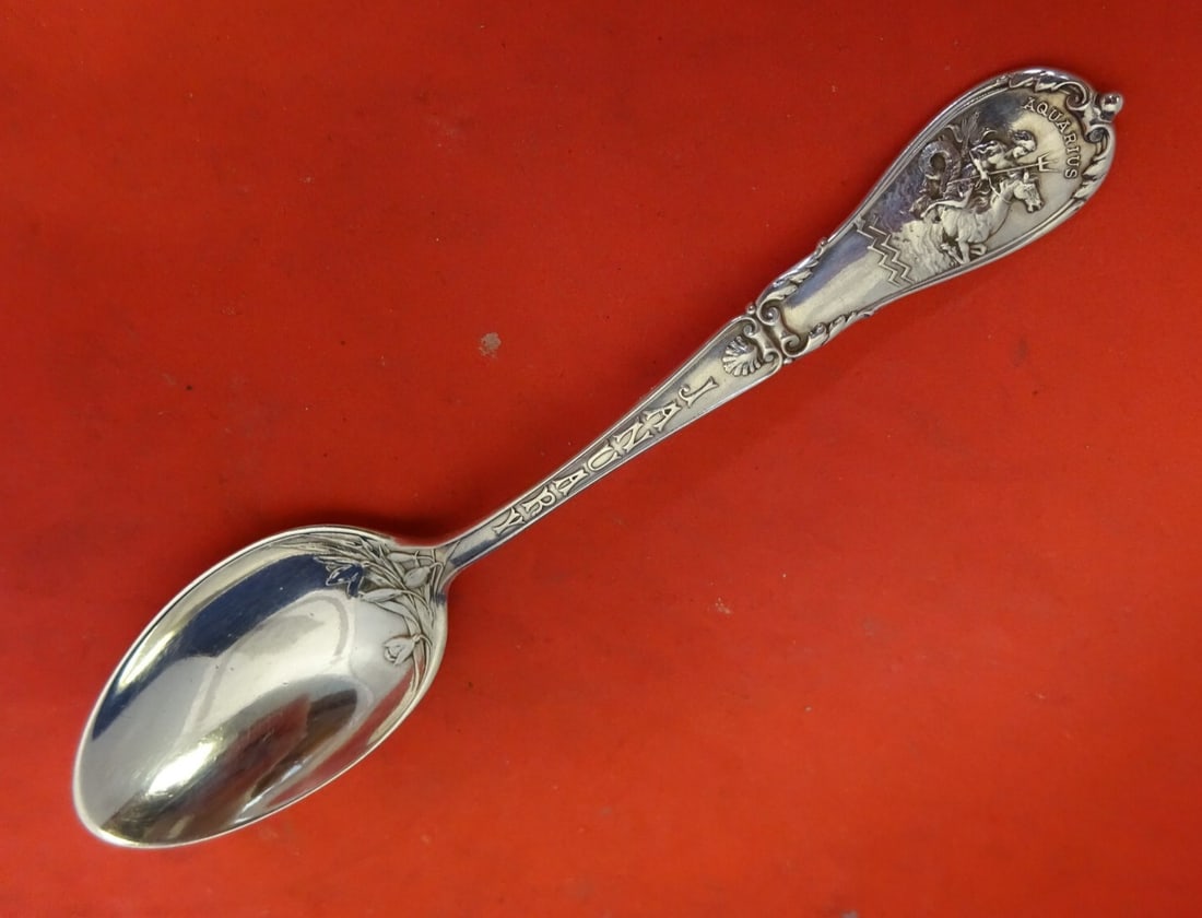 Gorham Zodiac Sterling Silver Teaspoon Aquarius 5 7/8" (1 of 4)