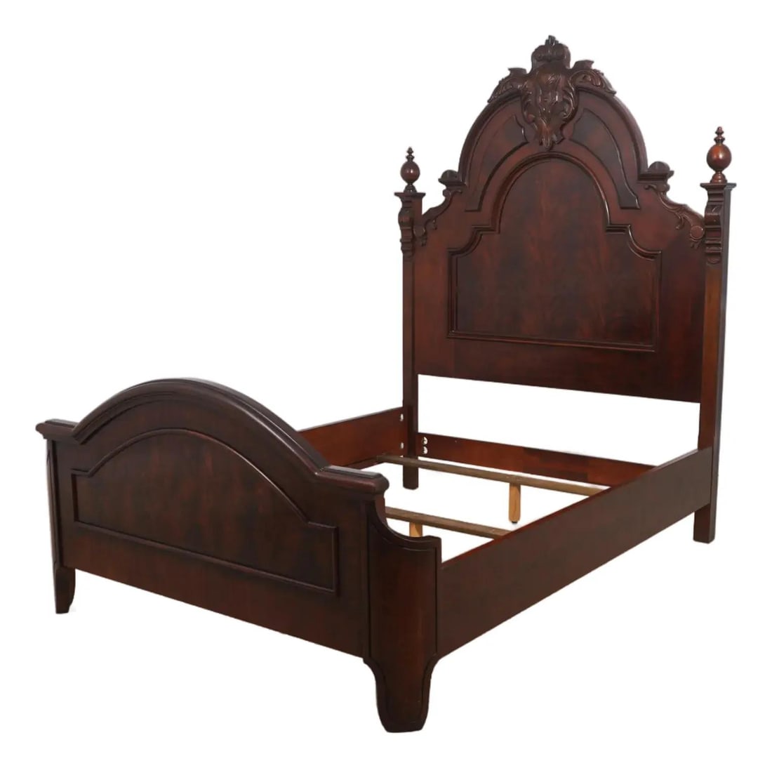 Victorian Style Mahogany Queen Bed with Carved Details by Henredon (1 of 10)