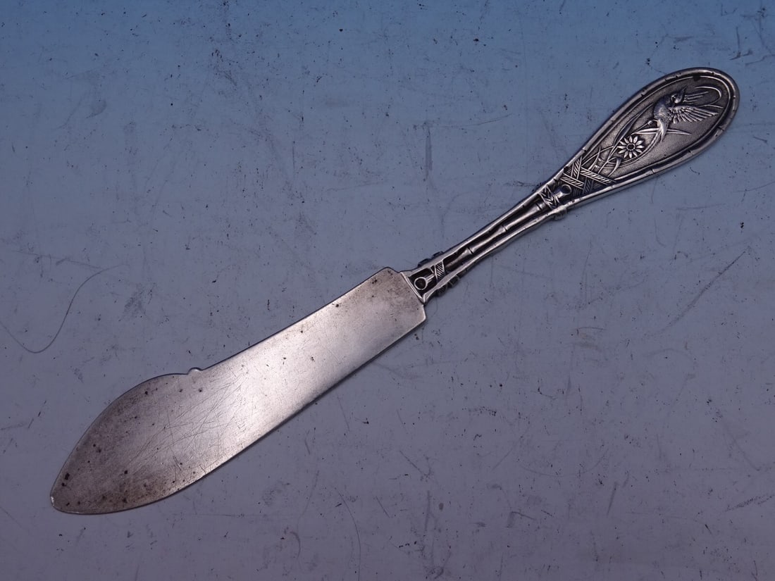 Victorian Whiting Sterling Silver Master Butter Knife 7 1/8" Japanese Pattern: Victorian Whiting Sterling Silver Master Butter Knife 7 1/8" Japanese Pattern Discover a stunning piece of Victorian craftsmanship with this master butter knife from Whiting Manufacturing Company. Cra