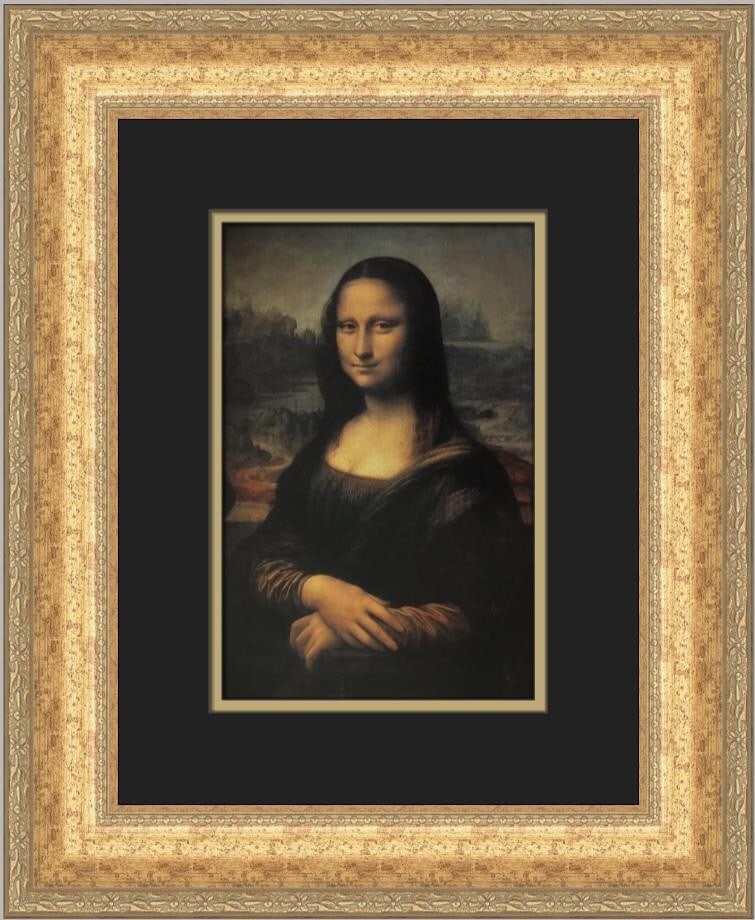 Leonardo Da Vinci Framed Print of Mona Lisa 18 x 15 in Antique Gold Frame (1 of 2)