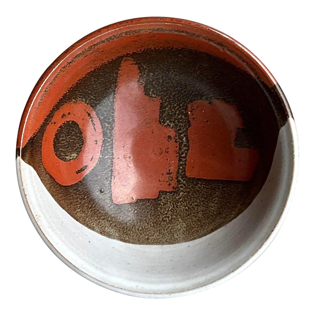 Artist-Signed Vintage Studio Pottery Bowl 8.75" Abstract Design (1 of 9)