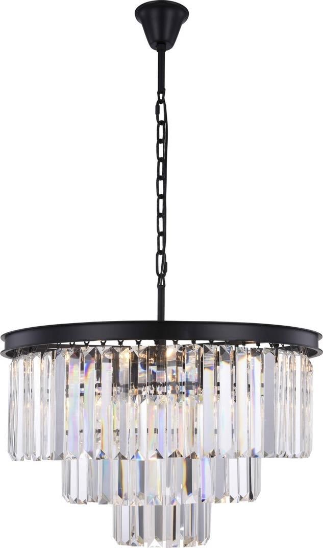 Elegant Sydney Matte Black Pendant Light with Crystals: Elegant Sydney Matte Black Pendant Light with Crystals Illuminate your space with the Elegant Sydney Matte Black Pendant Light, a stunning blend of modern design and classic elegance. This pendant fea