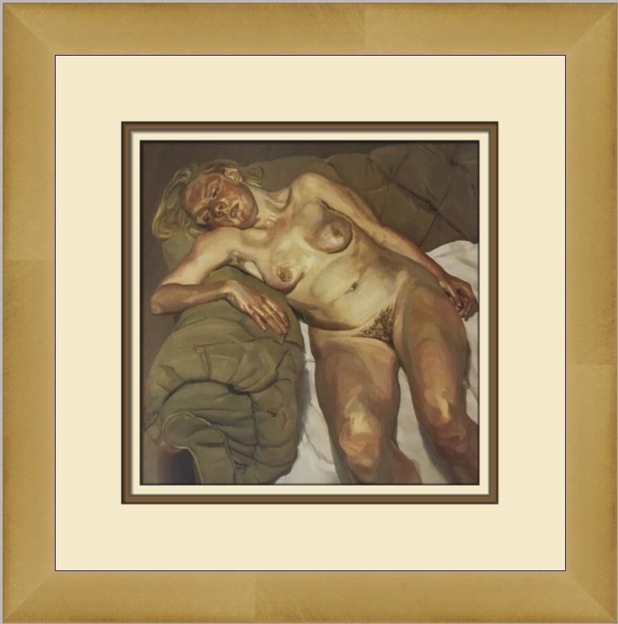 Lucian Freud Blond Woman Night Portrait Custom Framed Art Print: Lucian Freud Blond Woman Night Portrait Custom Framed Art Print This captivating print features Lucian Freud's 'Blond Woman Night Portrait,' showcasing a stunning realism and surrealism style. The art
