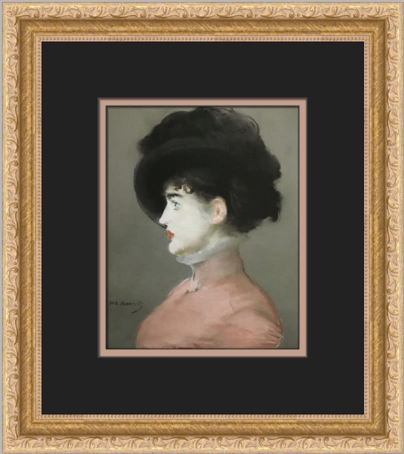 Edouard Manet Portrait of Irma Brunner Custom Framed Offset Lithograph Print: Edouard Manet Portrait of Irma Brunner Custom Framed Offset Lithograph Print This exquisite custom framed print features Edouard Manet's iconic work, "Portrait of Irma Brunner," showcasing a blend of