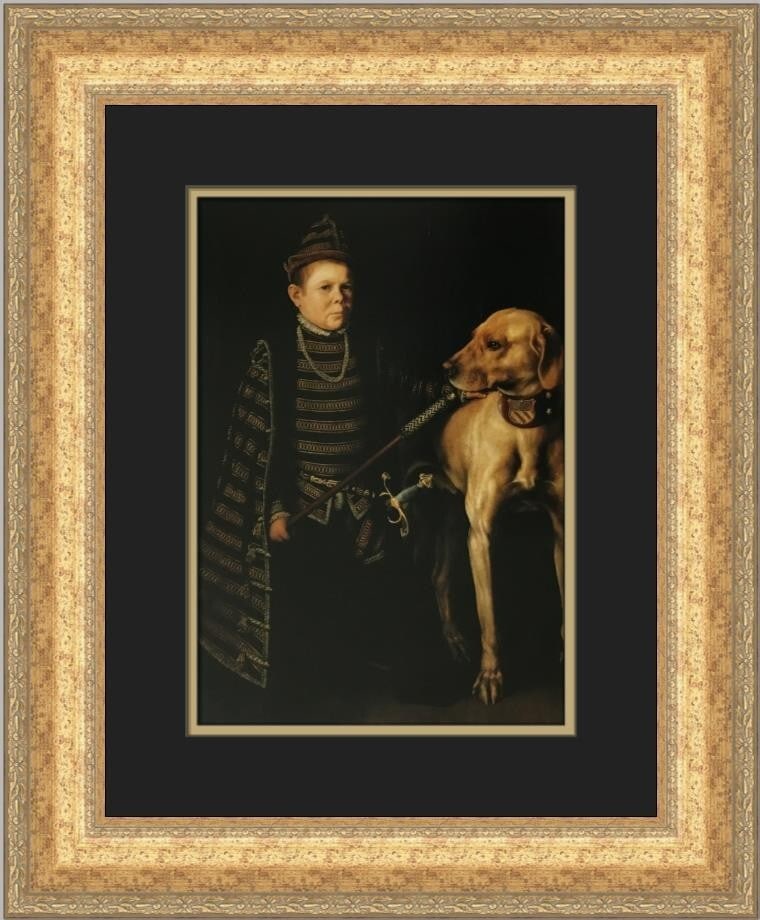 Antonio Moro Cardinal de Grandvelle's Dwarf Custom Framed Art Print (1 of 2)