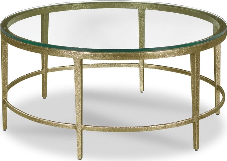 Woodbridge Kasmin Round Cocktail Table Textured Gold Finish 38 x 38 (1 of 1)