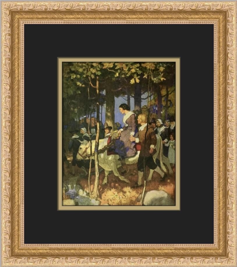 N C Wyeth Bridal Procession Custom Framed Print 14 x 12 Impressionism (1 of 2)