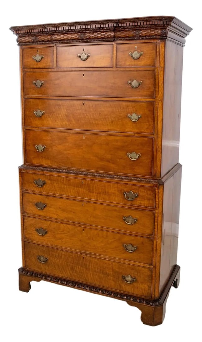 18th Century English Walnut Chest on Chest Antique (1 of 10)