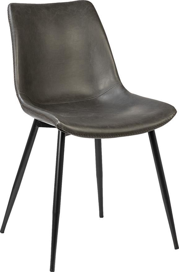 Elegant Rufina Dark Gray Dining Chair with Black Metal Legs (1 of 1)