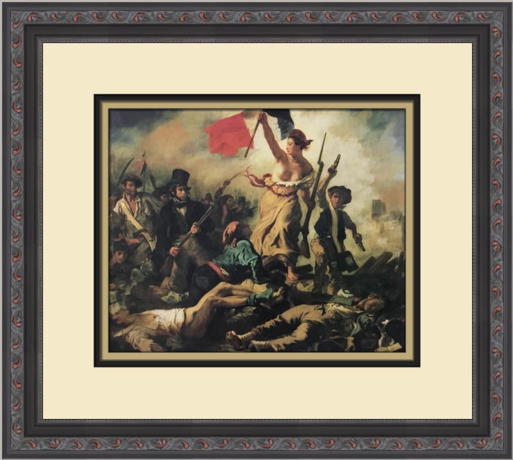 Eugene Delacroix Liberty Leading the People Framed Art Print 13 x 15: Eugene Delacroix Liberty Leading the People Framed Art Print 13 x 15 This stunning custom framed print features Eugene Delacroix's iconic artwork, "Liberty Leading the People." Measuring 13 in. by 15