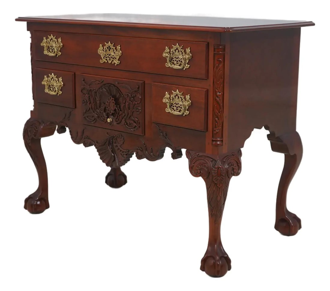 Kindel Winterthur Chippendale Mahogany Lowboy with Brass Hardware (1 of 10)