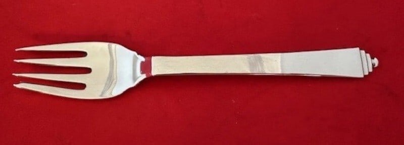Georg Jensen Pyramid Sterling Silver Salad Fork 4-Tine 6 3/8 Inches (1 of 2)