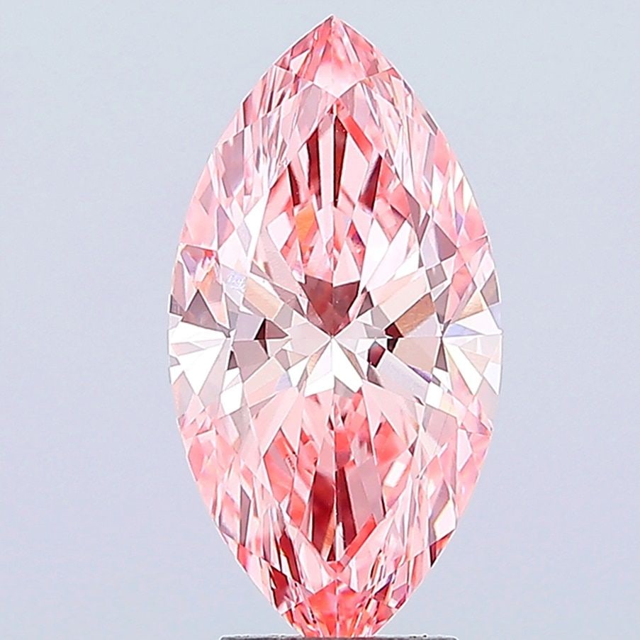Loose Diamond - MARQUISE 4.03ct Fancy Vivid Pink VS1: Loose Diamond - MARQUISE 4.03ct Fancy Vivid Pink VS1 Source: This is a real non-mined Diamond that has been grown in a lab Shape: MARQUISE Carats: 4.03 Color: Fancy Vivid Pink Certification: IGI Video