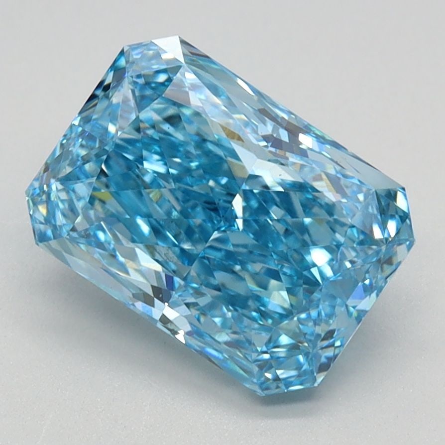 Loose Diamond - RADIANT 2.42ct Fancy Vivid Blue VS1: Loose Diamond - RADIANT 2.42ct Fancy Vivid Blue VS1 Source: This is a real non-mined Diamond that has been grown in a lab Shape: RADIANT Carats: 2.42 Color: Fancy Vivid Blue Certification: IGI