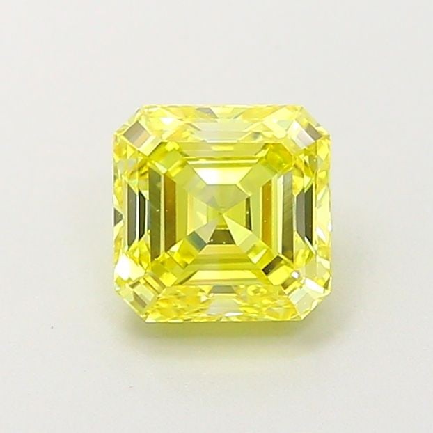 Loose Diamond - ASSCHER 0.88ct Fancy Intense Yellow VVS2: Loose Diamond - ASSCHER 0.88ct Fancy Intense Yellow VVS2 Source: This is a real non-mined Diamond that has been grown in a lab Shape: ASSCHER Carats: 0.88 Color: Fancy Intense Yellow Certification: IG