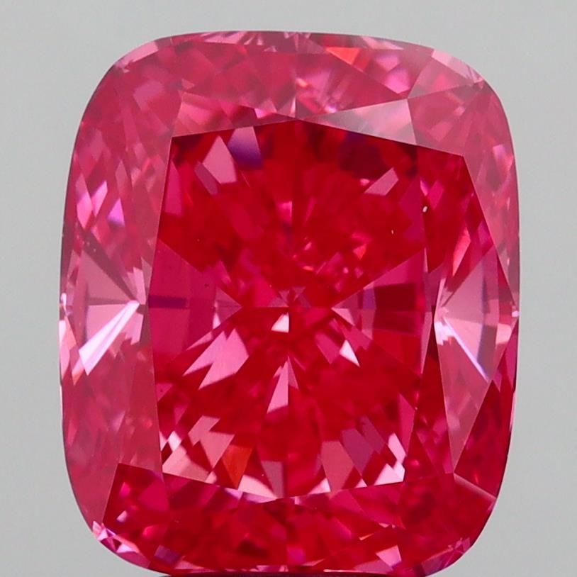 Loose Diamond - CUSHION MODIFIED 4.6ct Fancy Vivid Red VS2: Loose Diamond - CUSHION MODIFIED 4.6ct Fancy Vivid Red VS2 Source: This is a real non-mined Diamond that has been grown in a lab Shape: CUSHION MODIFIED Carats: 4.6 Color: Fancy Vivid Red Certificatio