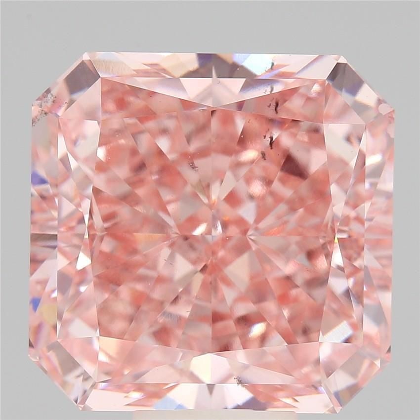 Loose Diamond - SQUARE RADIANT 13.08ct Fancy Vivid Pink SI1: Loose Diamond - SQUARE RADIANT 13.08ct Fancy Vivid Pink SI1 Source: This is a real non-mined Diamond that has been grown in a lab Shape: SQUARE RADIANT Carats: 13.08 Color: Fancy Vivid Pink Certificat