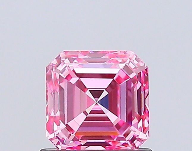 Loose Diamond - ASSCHER 1.0ct Fancy Vivid Pink VVS2: Loose Diamond - ASSCHER 1.0ct Fancy Vivid Pink VVS2 Source: This is a real non-mined Diamond that has been grown in a lab Shape: ASSCHER Carats: 1.0 Color: Fancy Vivid Pink Certification: IGI Video: